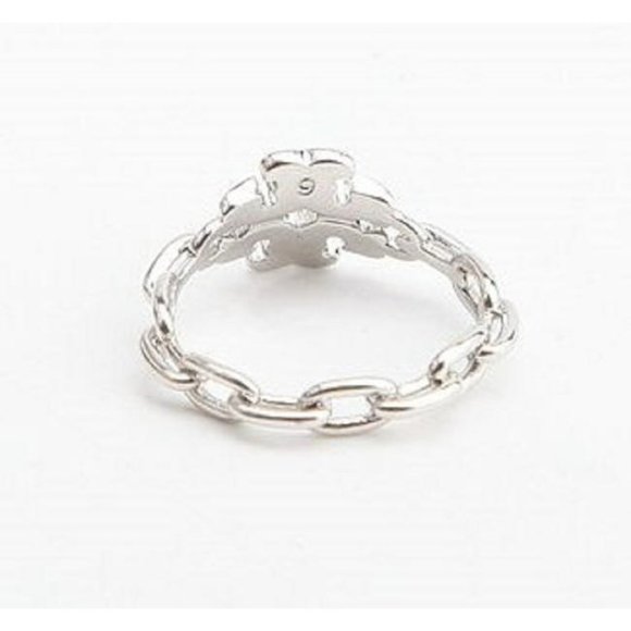 Tory Burch Silver Kira Chain Ring Size 7 - Picture 4 of 6